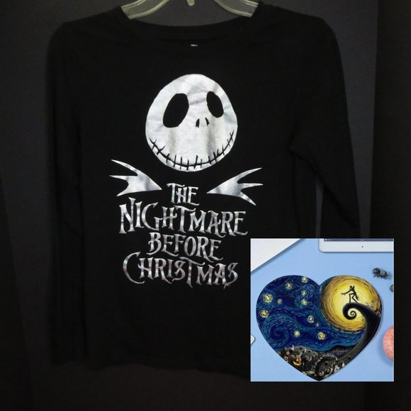 The Nightmare Before Christmas Tops - The Nightmare Before Christmas Women's Size 14/16 Long Sleeve T-Shirt + MousePad